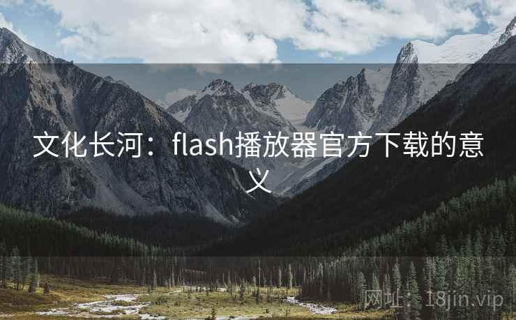文化长河：flash播放器官方下载的意义